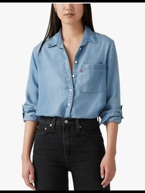 Levi's Women's Light Wash Denim Button-Down Shirt